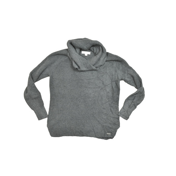 Michael Kors Gray Cowl Neck Waffle Knit Sweater Tunic Regular Size S - Picture 1 of 8